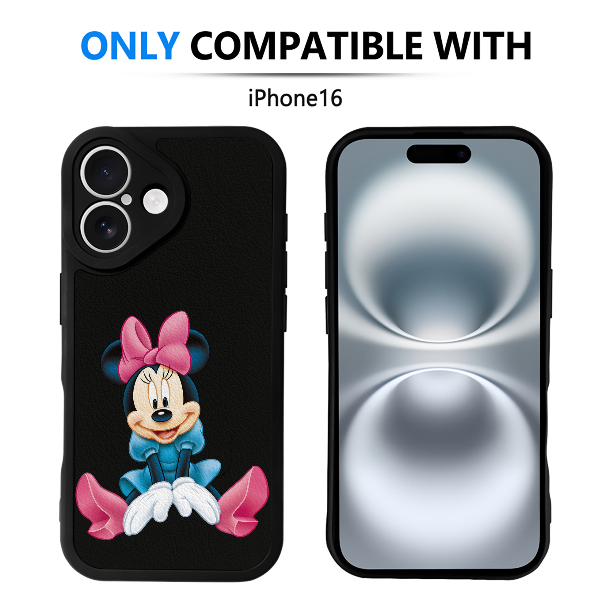 （画像用） ミッキーマウス Mickey Mouse 【iPhone 16シリーズ対応】シリコンスマホケース（レザー調） 材質：シリコン